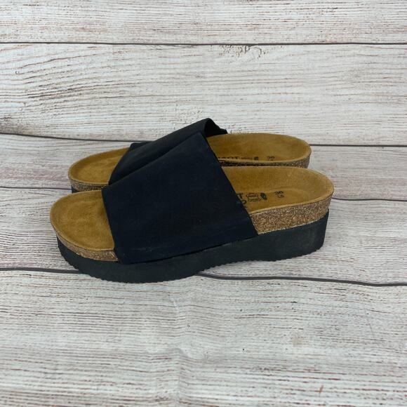NAOT Tampa Womens Sz EU 36 US 5 Wedge Sandals Black Stretch - Picture 7 of 11